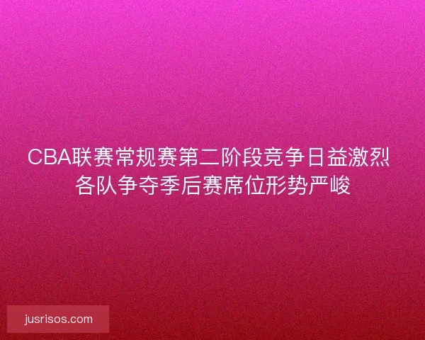 CBA联赛常规赛第二阶段竞争日益激烈 各队争夺季后赛席位形势严峻