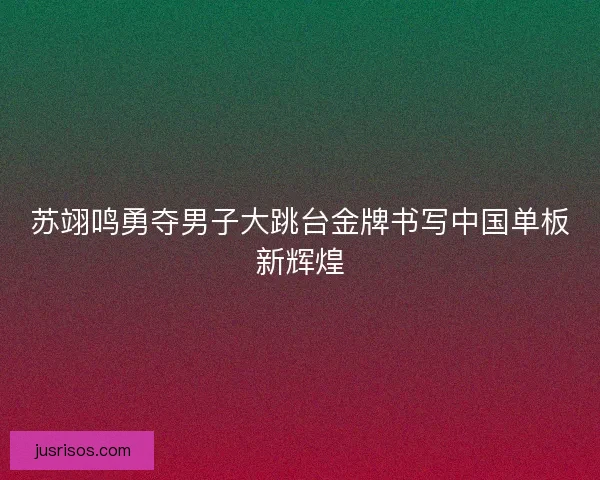 苏翊鸣勇夺男子大跳台金牌书写中国单板新辉煌 苏翊鸣勇夺男子大跳台金牌书写中国单板新辉煌