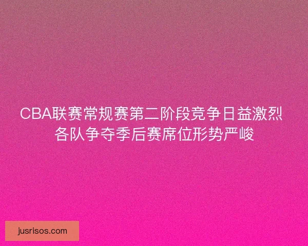 CBA联赛常规赛第二阶段竞争日益激烈 各队争夺季后赛席位形势严峻 CBA联赛常规赛第二阶段竞争日益激烈 各队争夺季后赛席位形势严峻